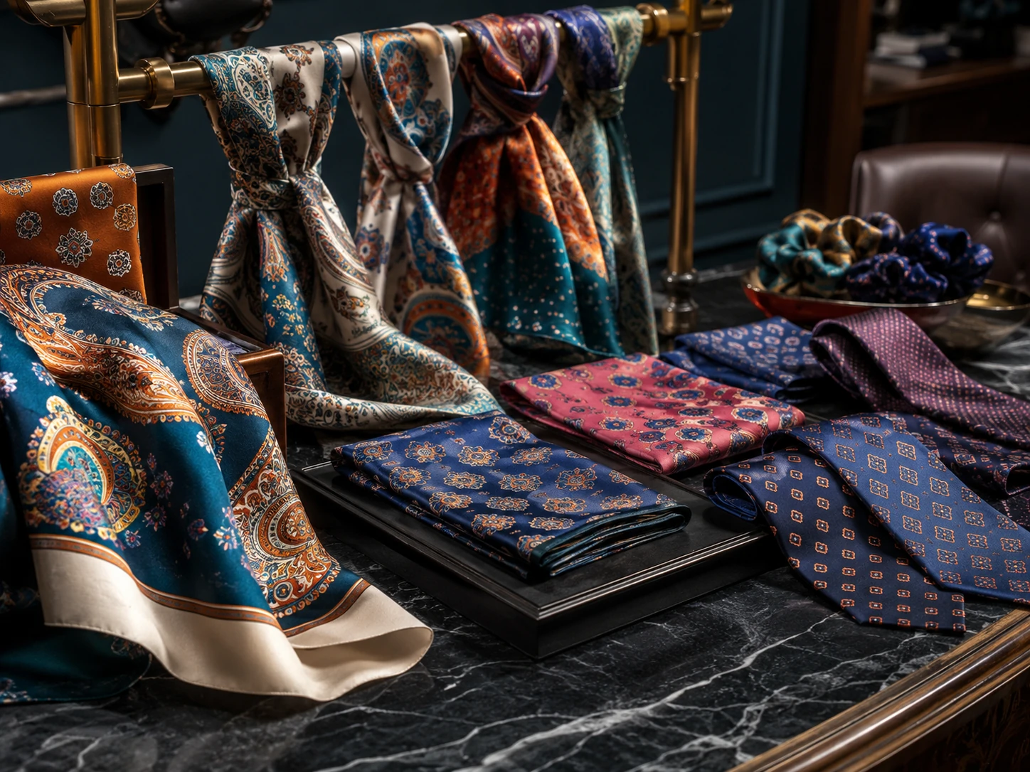 Luxury Italian silk accessories for wholesale and supplier inquiry